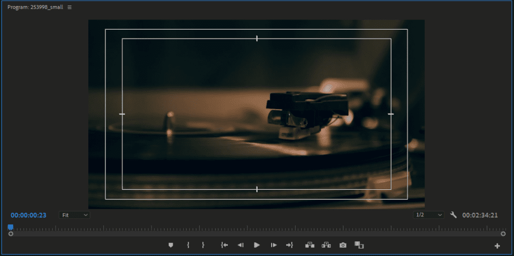 Premiere Pro's Safe Margins, showing where your footage may be clipped on different devices or screens.