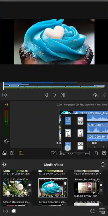 Screenshot of the editor of the LumaFusion app.