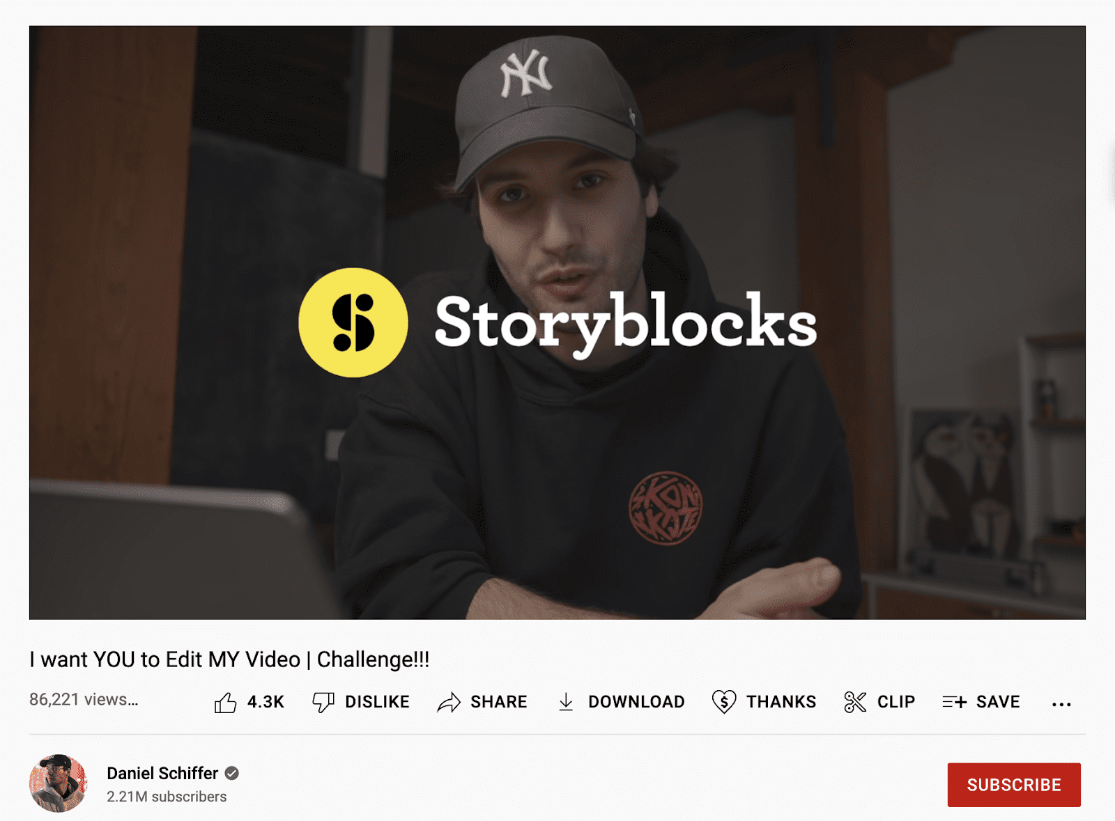 screenshot of daniel schiffers youtube page