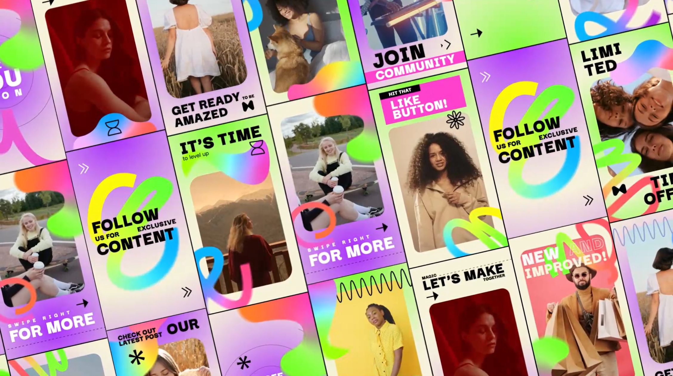 Gradient Social Media Stories. Top 10 Premiere Pro Social Media Templates