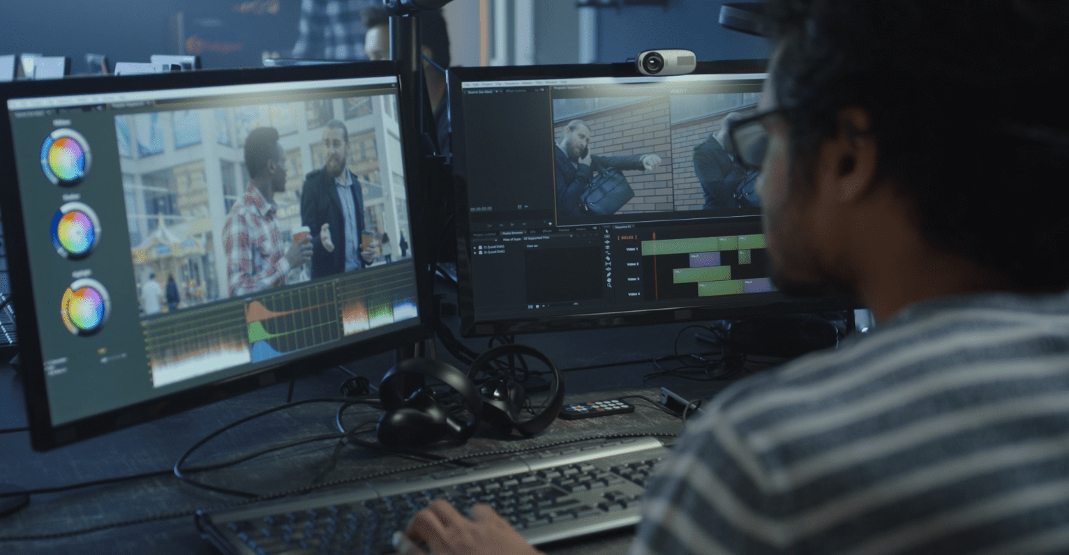 editor works at his monitor