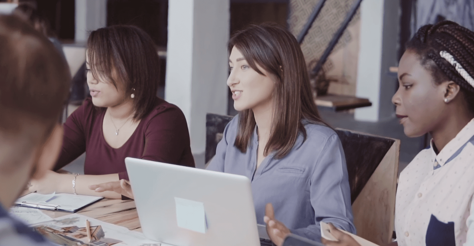 women meeting in an office