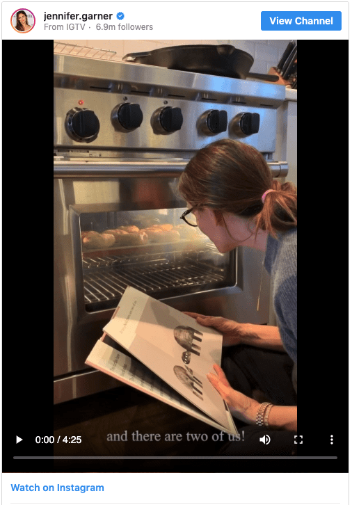 Jennifer Garner - Jump Cut Editing on Instagram