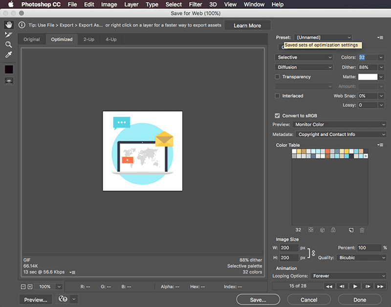 Export your vector as a GIF