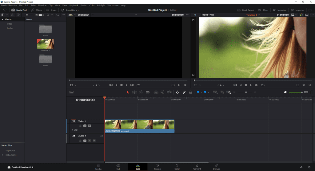 Learning the basics of how to use DaVinci Resolve