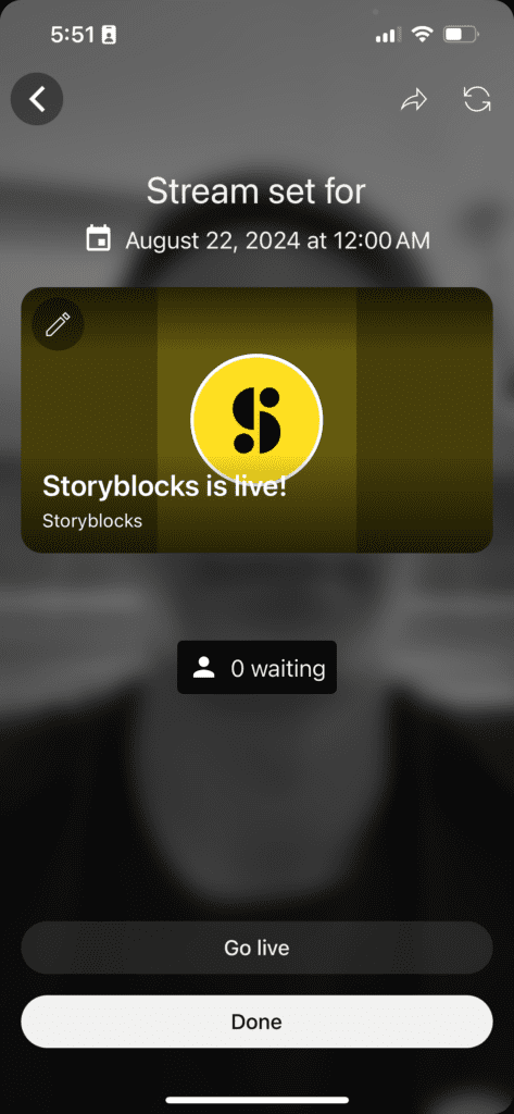 Screenshot of an example of a scheduled live stream on YouTube.