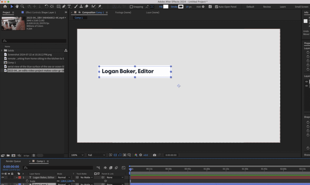 Screenshot of a shape mask being used as a lower third