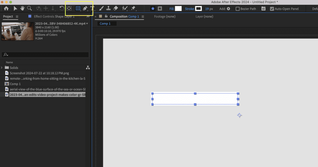 Screenshot of a shape layer mask in After Effects