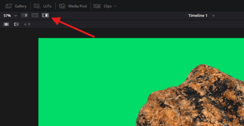 Screenshot of the highlight icon in Resolve.