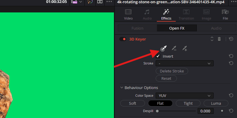Screenshot of the Eyedropper Tool settings with the pick function highlighted.