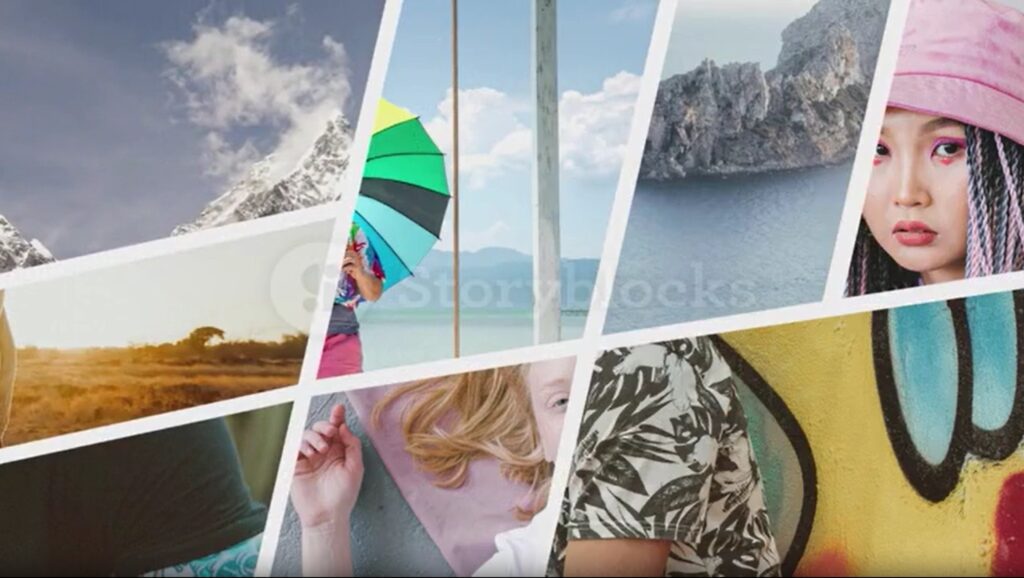 Screenshot of an example of this template's split screen transition