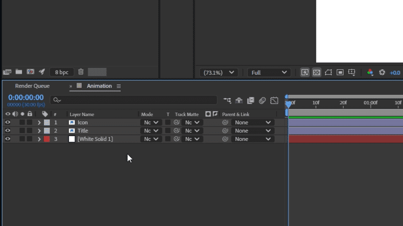 Screenshot of the duplicated logo layers in After Effects