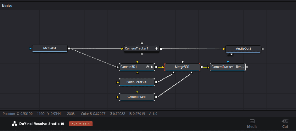 Screenshot of a node structure in Fusion after exporting