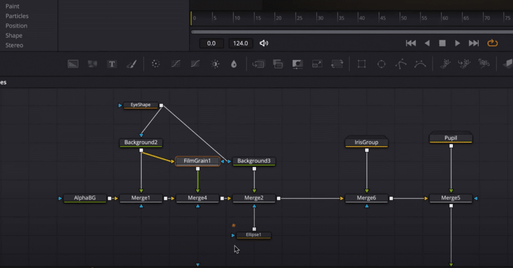 Example of a complicated node structure inside DaVinci Resolve's Fusion workspace.