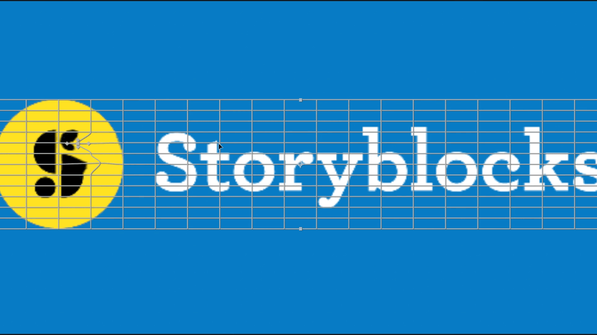 Screenshot showing the Storyblocks logo with the mesh warp effect applied