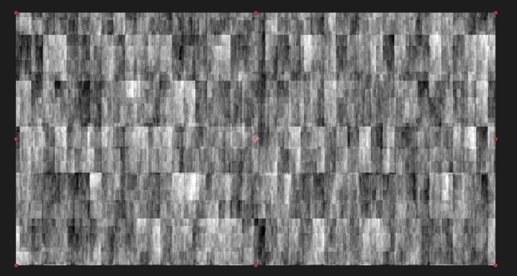 Screenshot showing a displacement map with max horizontal displacement applied