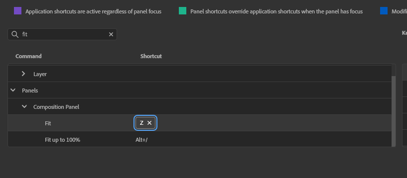 Screenshot showing how to customize keyboard shortcuts in After Effects
