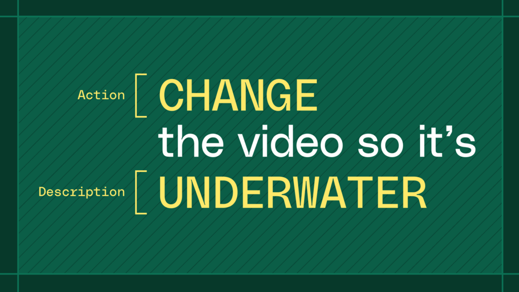An image showing best practices for writing a prompt for AI video editing