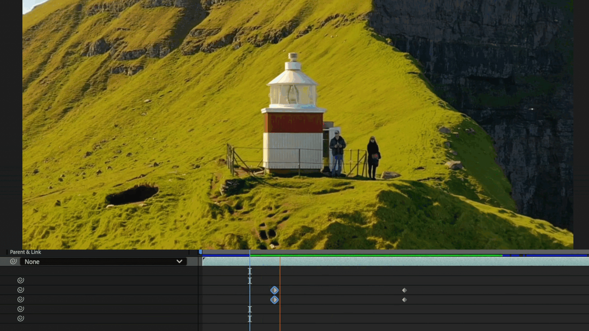 Animation showing a clip with a dolly zoom effect applied in After Effects.