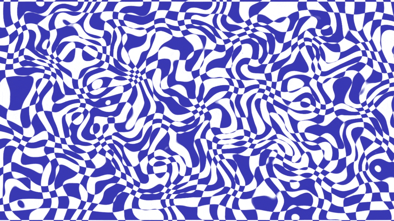 Animation showing a blue background with a looped turbulent displace effect applied.