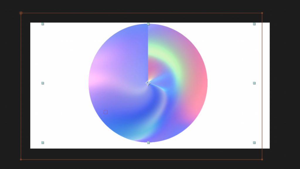 Screenshot showing an animated background with the polar coordinates effect applied with a rect to polar conversion and 100% interpolation