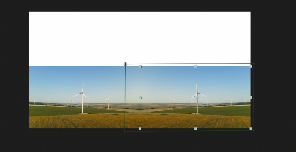 Screenshot showing two duplicated clips in a composition in After Effects, with one being flipped and placed next to the original clip.