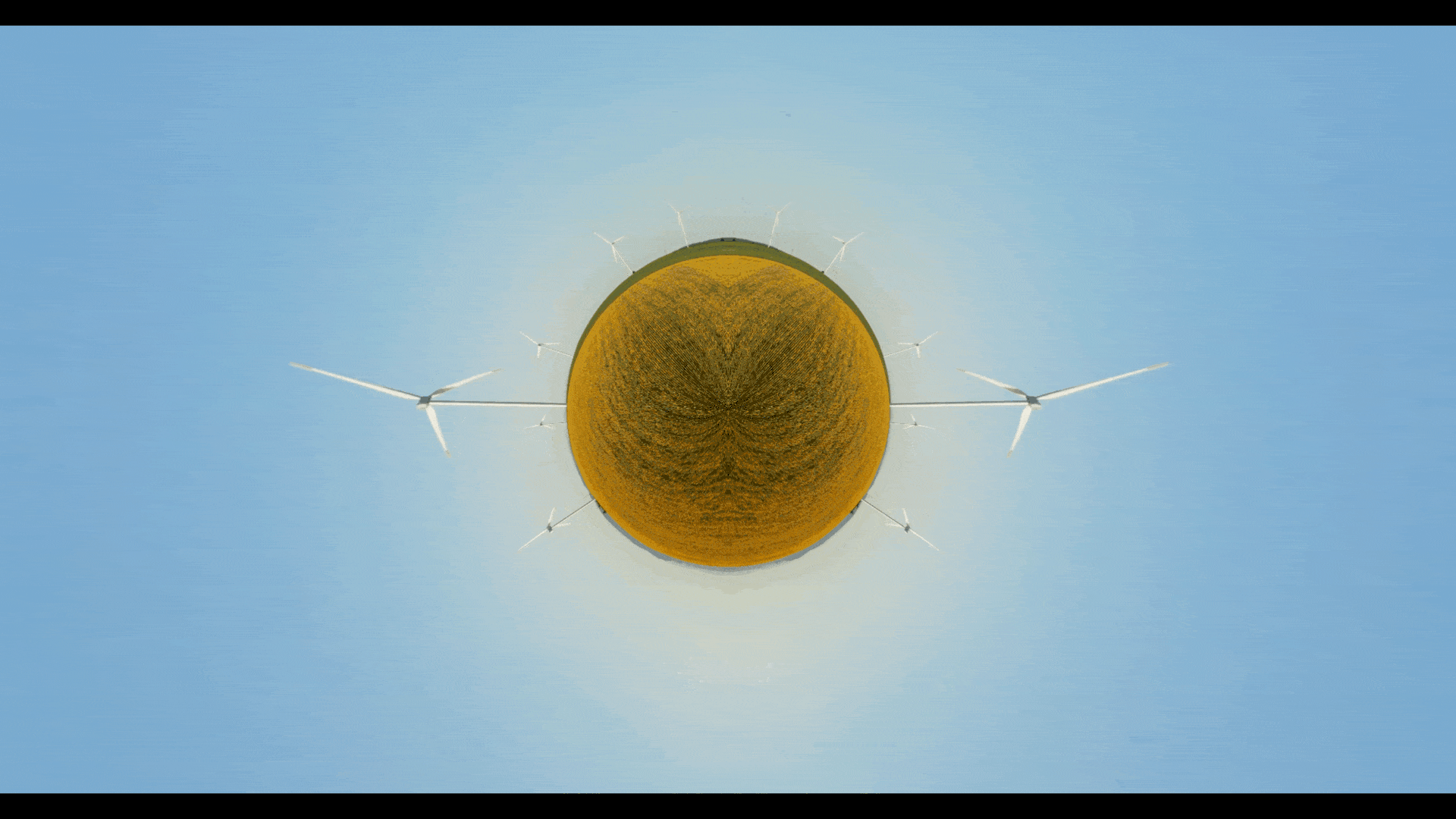 Animation showing a tiny planet effect created with footage using the polar coordinates setting in after effects