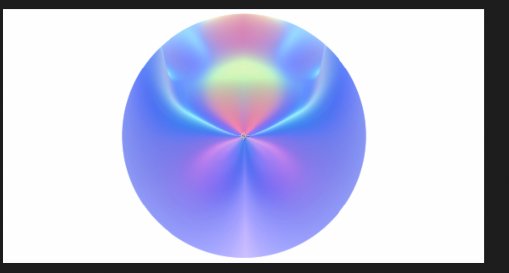 Screenshot showing an animated background with the polar coordinate effect