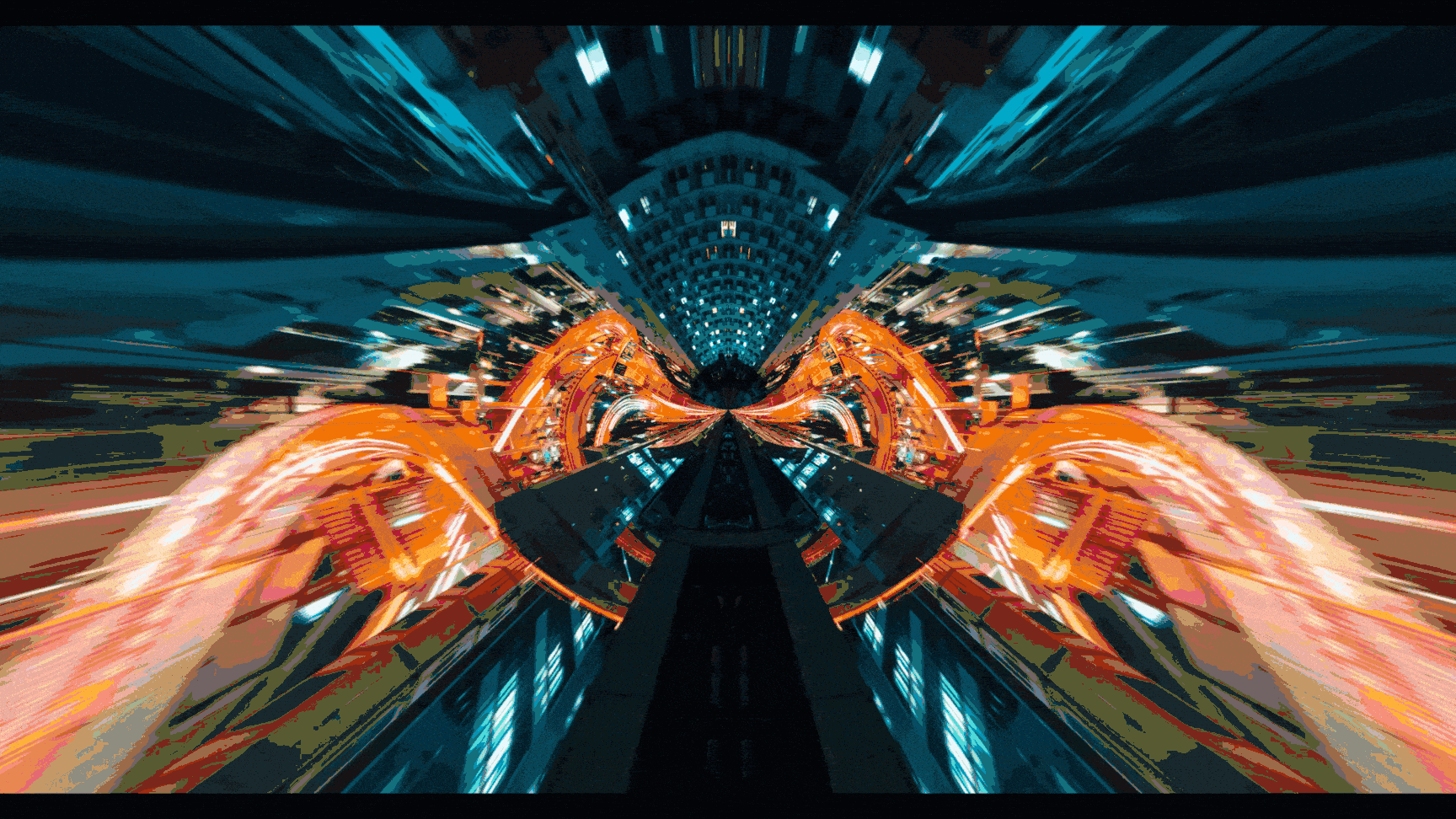 Animation of a footage clip with the infinite tunnel effect applied.