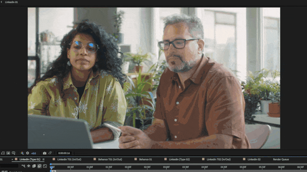 Animation showing an animated social media icon overlay on top of a footage clkip