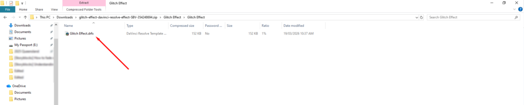 A screenshot of the example .drfx file in Windows File Explorer.