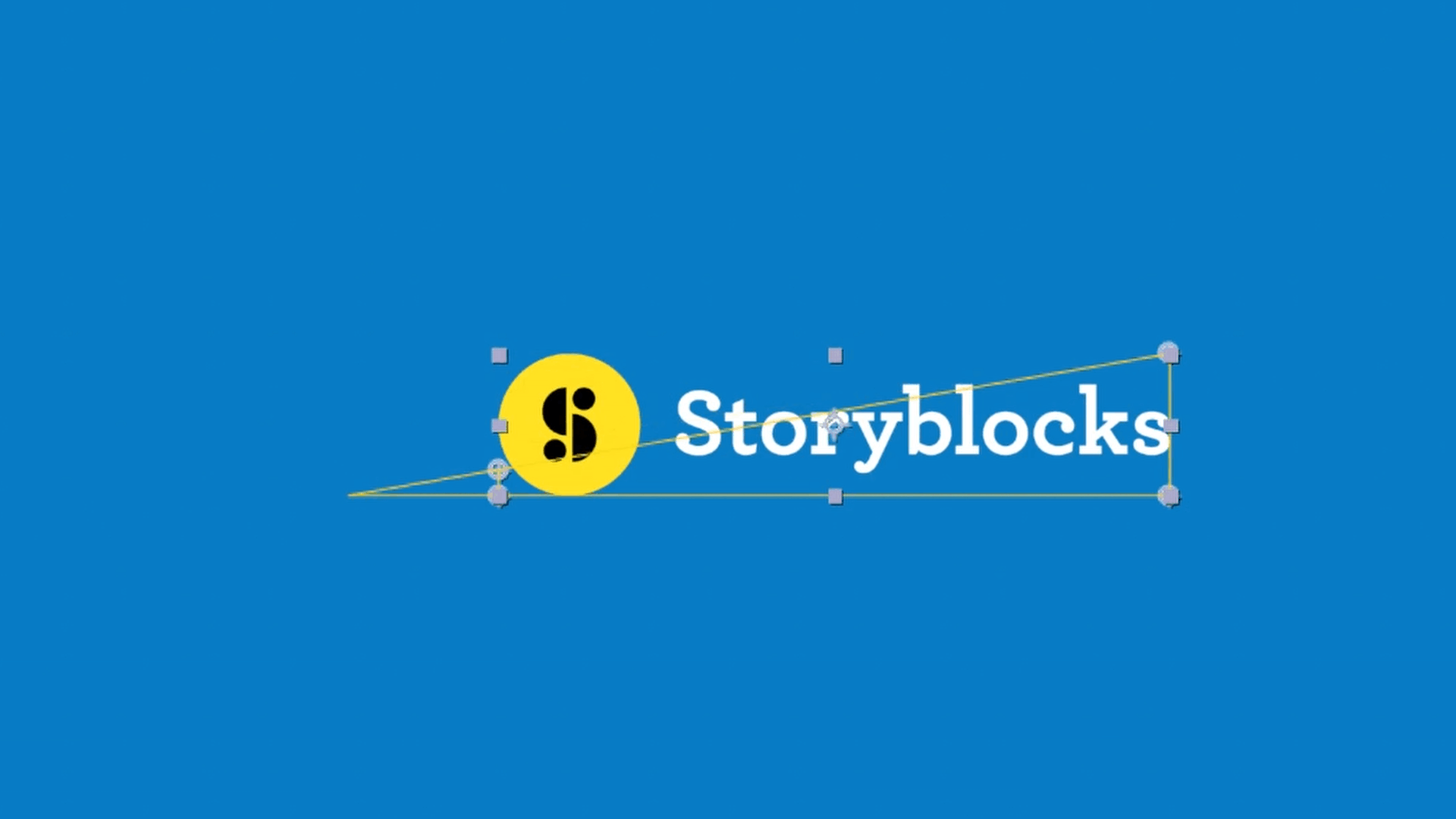 Animation showing the Storyblocks logo with the CC Power Pin effect applied