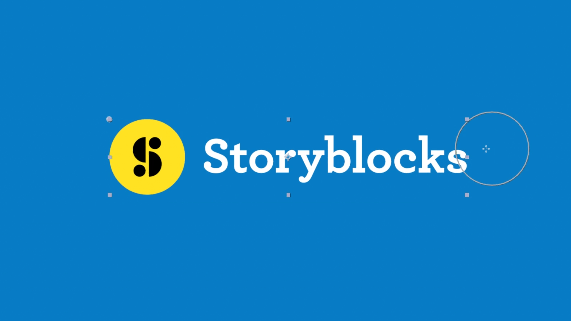 Animation showing the Storyblocks logo with the liquid effect applied